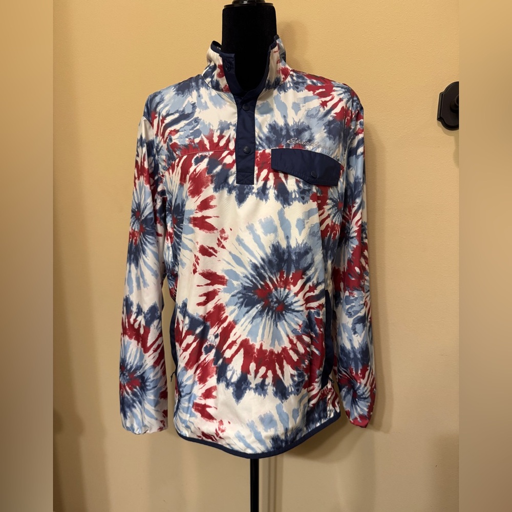 Eddie Bauer Red, White & Blue Tie-Dye Pullover
